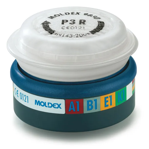 MOLDEX 9430 ABEK1P3 R Pre-assembled Gas & Particulate Filter (Box of 6) — White/Grey